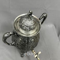 Meriden Britannia Co. 1905 Silver Plate Repousse Samovar Coffee Tea Urn Floral