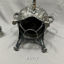 Meriden Britannia Co. 1905 Silver Plate Repousse Samovar Coffee Tea Urn Floral
