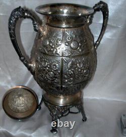 Meriden Britannia Company 1905 Silver Plate Repousse Samovar Coffee Tea Urn