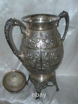 Meriden Britannia Company 1905 Silver Plate Repousse Samovar Coffee Tea Urn