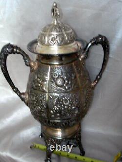 Meriden Britannia Company 1905 Silver Plate Repousse Samovar Coffee Tea Urn