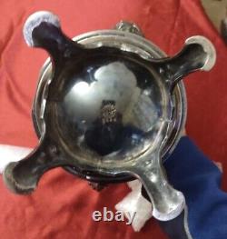 Meriden Britannia Company Quadruple Plate Aesthetic Era Birds Etched Tea Pot