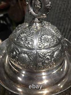 Meriden Silver Plate Floral REPOUSSE EMBOSSED SAMOVAR Tea service / coffee pot