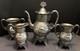 Meriden Silverplate 4pc Tea Set Aesthetic Style Birds Flowers Pierced Feet