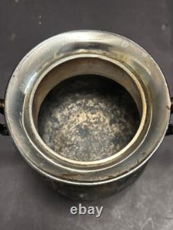 Meriden Silverplate 4pc TEA SET Aesthetic Style Birds Flowers Pierced Feet