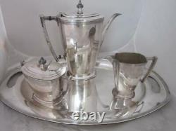 Mid Century Deco Silver Plate E. P. N. S Community Plate Tea set with Matching Tray