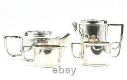 Mid Century Modern Design Classic Easi-Nest Tea Set, Cyril Shiner, Silver Plate