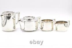 Mid Century Modern Design Classic Easi-Nest Tea Set, Cyril Shiner, Silver Plate