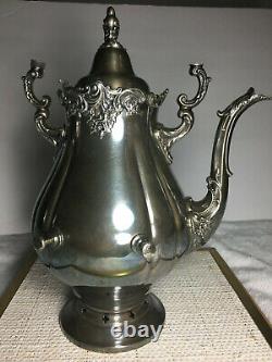 Mid Century Wallace Baroque Silver Plate Coffee & Tea Rococo Teapot #299