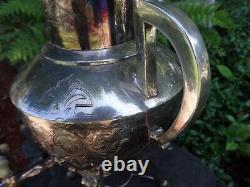 Middletown Silver Co 1874 Ornate Urn Hot Water Tea Elk Feet Footed