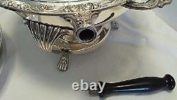 Mixed Lot Silverplate & Metal Chafing Dish Bowl Lid Gravy Boat Tea Pot Nut Tray