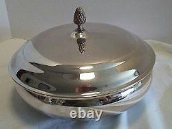 Mixed Lot Silverplate & Metal Chafing Dish Bowl Lid Gravy Boat Tea Pot Nut Tray