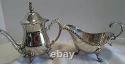 Mixed Lot Silverplate & Metal Chafing Dish Bowl Lid Gravy Boat Tea Pot Nut Tray