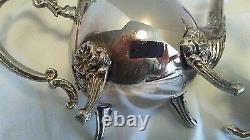 Mixed Lot Silverplate & Metal Chafing Dish Bowl Lid Gravy Boat Tea Pot Nut Tray