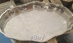 Moroccan Serving Tray Silver Tea Tray From FezNEW