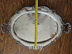 NICE Reed & Barton Silver Plate Regent Waiter Butler Tea Tray Platter 5600 D4 23