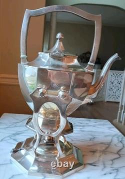 Neoclassical Tilting SIlver Plate Coffee Pot/ Tea Pot on stand with burner, Wilcox