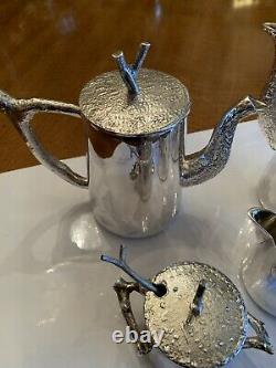 Never Used Michael Aram Twig Design Silverplate Tea & Coffee Set 5 Piece