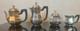 New Ercuis France Art Deco 4 Pc Silver Plate Coffee & Tea Service Set