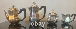 New ERCUIS France Art Deco 4 pc Silver plate Coffee & Tea Service Set
