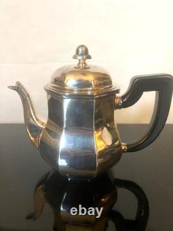 New ERCUIS France Art Deco 4 pc Silver plate Coffee & Tea Service Set