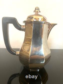 New ERCUIS France Art Deco 4 pc Silver plate Coffee & Tea Service Set