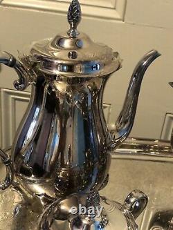Newport Gorham Silverplate 5 Piece Coffee Tea Set with Tray