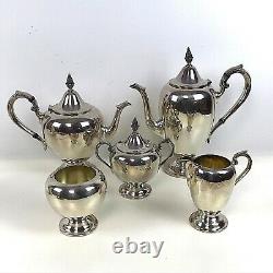 Nice Gorham 5 Piece Colonial Silverplate Coffee Tea Service