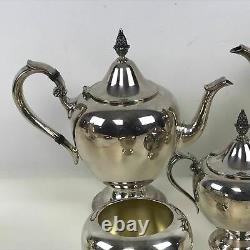 Nice Gorham 5 Piece Colonial Silverplate Coffee Tea Service