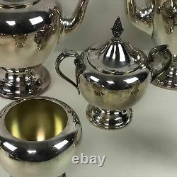 Nice Gorham 5 Piece Colonial Silverplate Coffee Tea Service