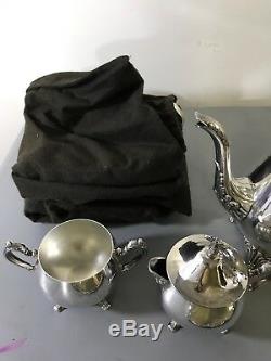 ONEIDA 5 PIECE SILVERPLATED SERVING SET! Coffee Pot, Tea Pot, Sugar, Creamer A15