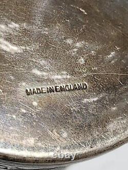 Old 3Silver Plate Tea Caddy Bisquit Jar England Ornate Etched Floral Design