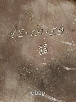 Old 3Silver Plate Tea Caddy Bisquit Jar England Ornate Etched Floral Design
