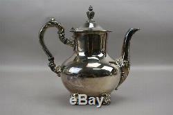 Old English By Poole 5-Pc Silverplate Coffee Tea Set With Service Tray
