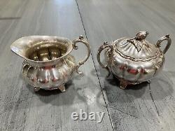 Old English Melon Silverplate 4 piece Tea & Coffee Set Community Plate Art Deco