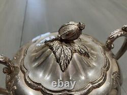 Old English Melon Silverplate 4 piece Tea & Coffee Set Community Plate Art Deco