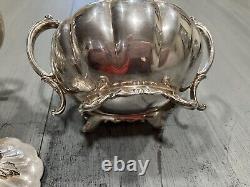 Old English Melon Silverplate 4 piece Tea & Coffee Set Community Plate Art Deco