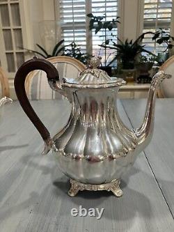 Old English Melon Silverplate 4 piece Tea & Coffee Set Community Plate Art Deco