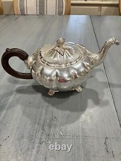 Old English Melon Silverplate 4 piece Tea & Coffee Set Community Plate Art Deco