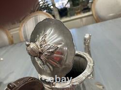Old English Melon Silverplate 4 piece Tea & Coffee Set Community Plate Art Deco