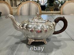 Old English Melon Silverplate 4 piece Tea & Coffee Set Community Plate Art Deco