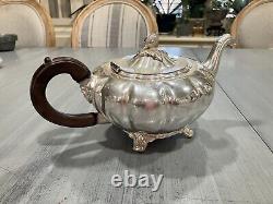 Old English Melon Silverplate 4 piece Tea & Coffee Set Community Plate Art Deco