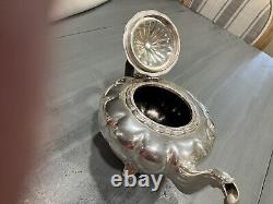 Old English Melon Silverplate 4 piece Tea & Coffee Set Community Plate Art Deco