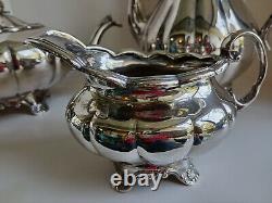 Old English Melon by Community, Silverplate 4-PC Tea & Coffee Service 1940s