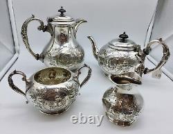 Old Silver Plated Four Piece Tea Service