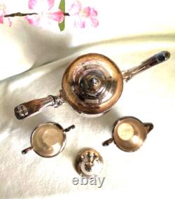 Oneida Silver Plate Tea/Coffee Pot, Creamer & Sugar Bowl (4 pcs) Vintage