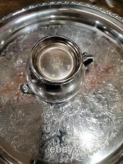 Oneida Silver Plate Tea/Coffee Set withServing Tray Teapot Pot Silverplate