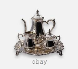 Oneida Silver Wilcox Webster Countess Silverplate 4 Piece Tea Set