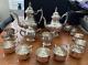 Oneida Silver Plated Vintage Coffee And Tea Pot Set 15 Piece- Great Condition