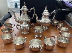 Oneida Silver plated Vintage Coffee and Tea Pot Set 15 piece- Great Condition